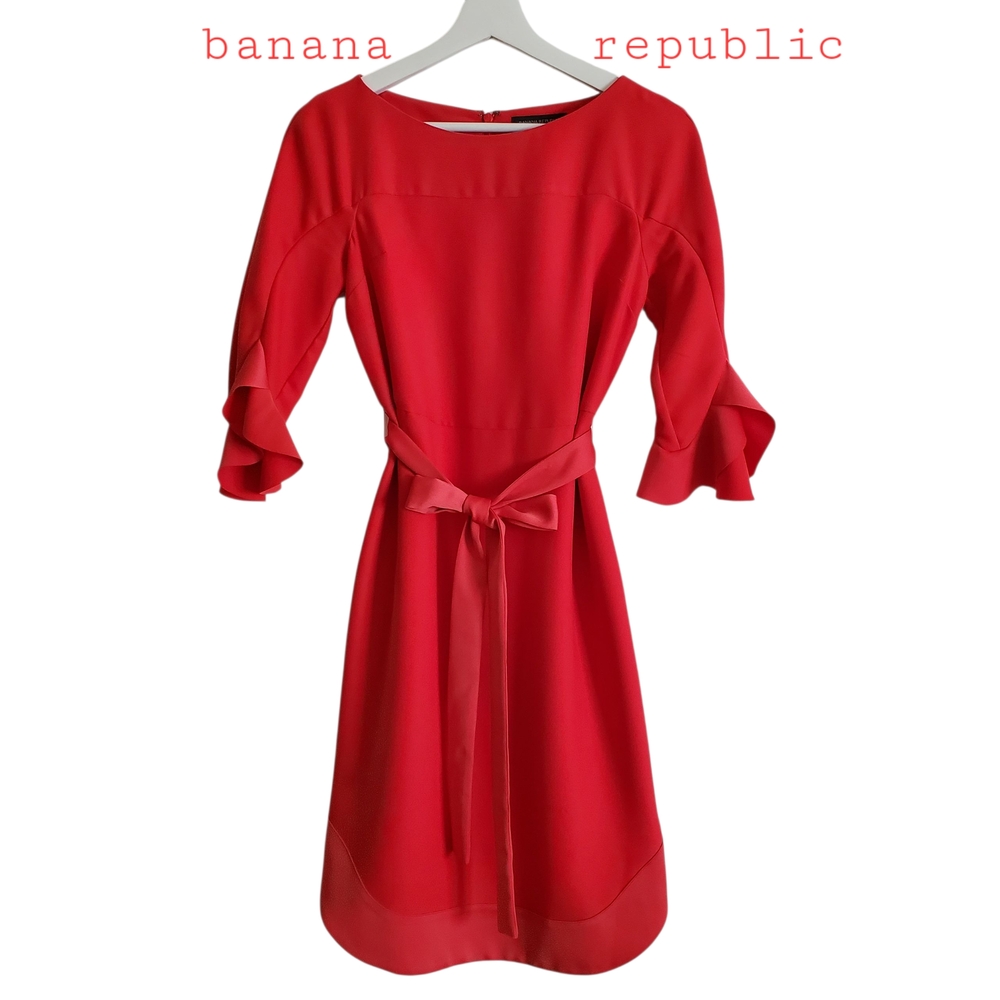 Banana Republic Cayenne Midi Dress with Ruffle Sleeves
